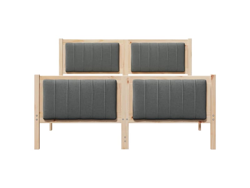  Lit double- lit adulte -  cadre de lit avec tête de lit marron et gris foncé 135 x 190 cm  - Conforama D