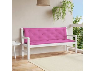 Lot de 2 coussins de banc de jardin, coussins d'assise rose 150x50x7 cm tissu cf58683