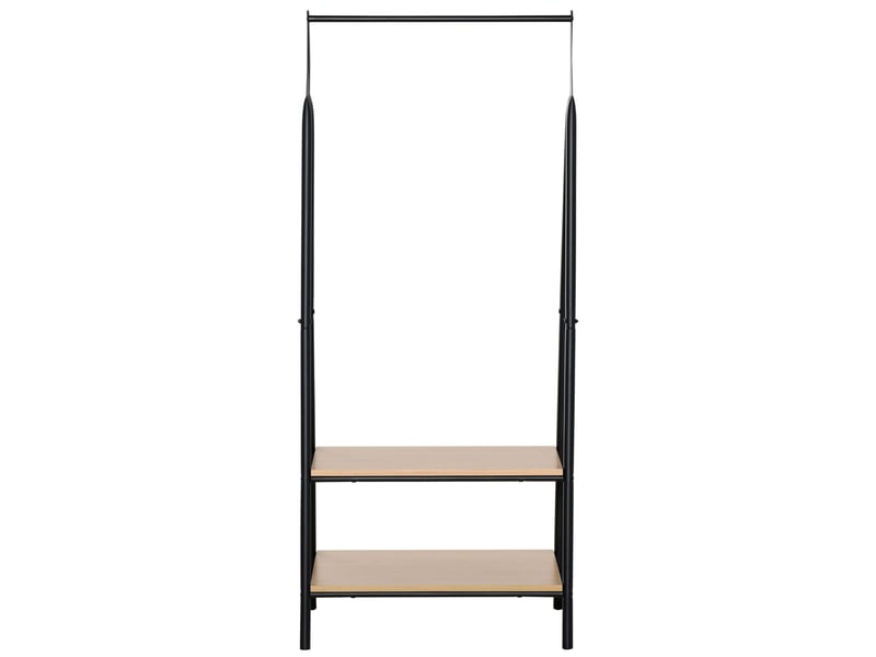  Portant à vêtements 2 étagères en mdf et acier bois clair et noir  - Conforama B