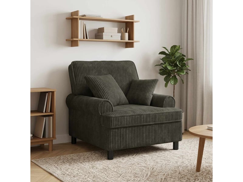  Vidaxl fauteuil xl avec coussins anthracite tissu à 1,5 lignes  - Conforama B
