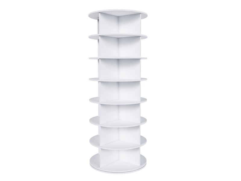  Meuble à chaussures rotatif 60x60x161 cm 360° blanc  - Conforama A