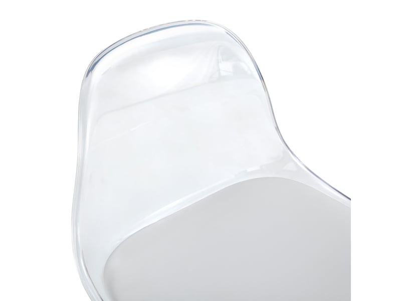  Chaises pivotantes 2 pièces - dossier transparent, pieds argentés, hauteur réglable 82-104 cm  - Conforama D