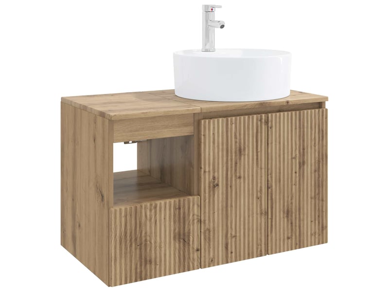Ensemble de mobilier de salle de bain 2 pc chêne artisanal cf64067 - Conforama A