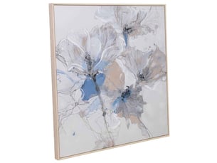 Tableau peint à la main avec cadre en bois blanc cassé 103x4x103h cm