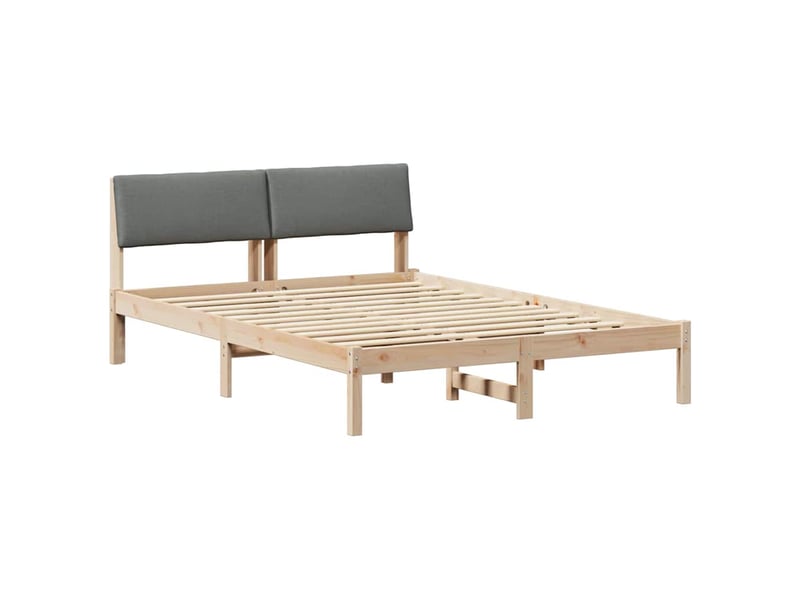  Lit double- lit adulte -  cadre de lit avec tête de lit marron et gris foncé 135 x 190 cm  - Conforama A