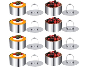 Cercle patisserie, 8 pièces cercle a patisserie, emporte piece rond, acier inoxydable cercles et cadres à pâtisserie convient pour faire des gâteaux