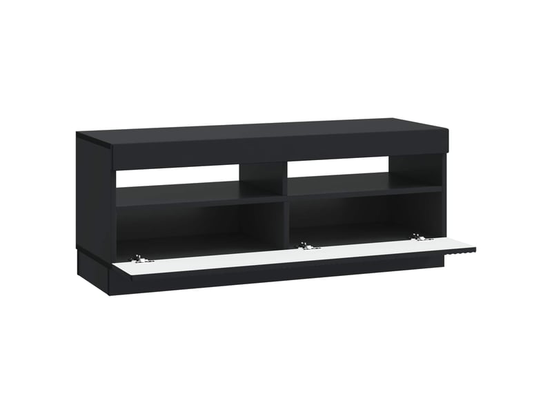 Meuble tv - banc tv - meuble de rangement led noir bois d'ingénierie - Conforama E