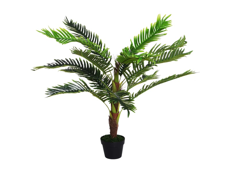  Cycas artificiel, 123 cm de haut, pour l'intérieur et l'extérieur, pot inclus.  - Conforama B