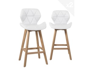 tabouret de bar  <strong>KAYELLES</strong> 148-FATA - blanc hauteur d'assise 67 cm vendu Par paire