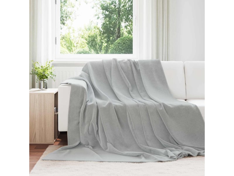 Plaid canapé gris 240x270 cm 1.69 kg polaire - Conforama B