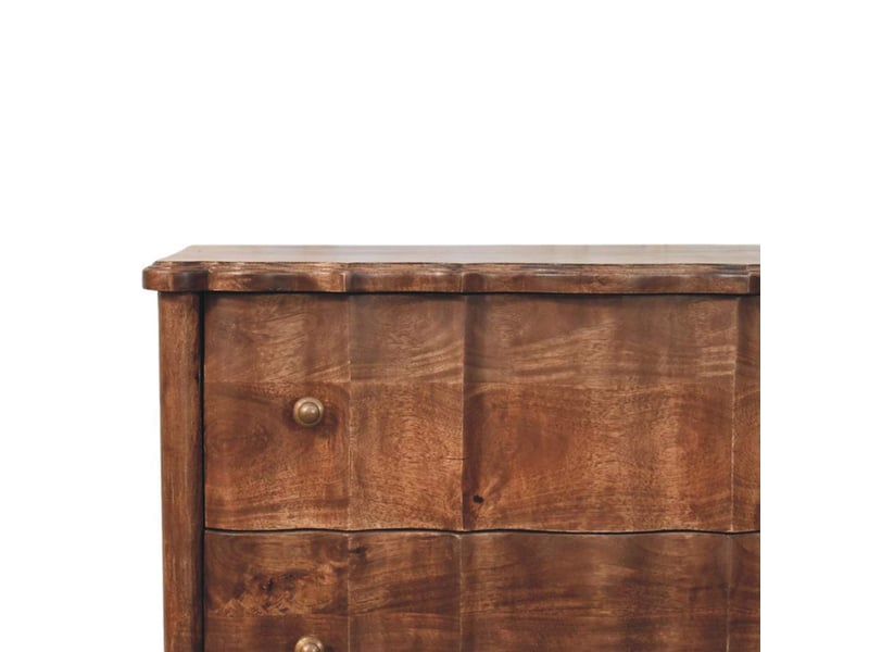  Artisan furniture commode lume en bois massif à panneaux finition torréfiée  - Conforama C