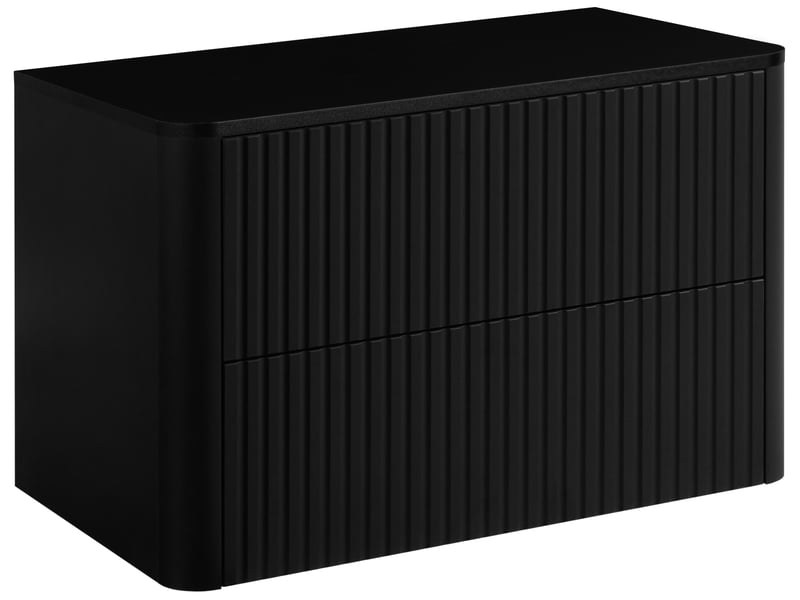 Meuble sous vasque suspendu linea 80 cm noir avec plan de travail - Conforama A