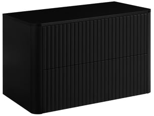 Meuble sous vasque suspendu linea 80 cm noir avec plan de travail