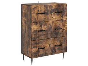 Armoire de rangement bureau, armoire à tiroirs chêne fumé 66 x 34,5 x 89,5 cm