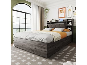 Lit coffre 140x200 cm    coloris gris
