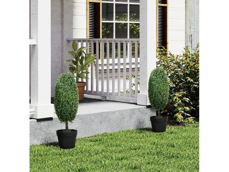  Lot de 2 plantes artificielles en pot 60 cm – vert – feuillage résistant aux uv, décoratif et sans entretien  - Conforama B