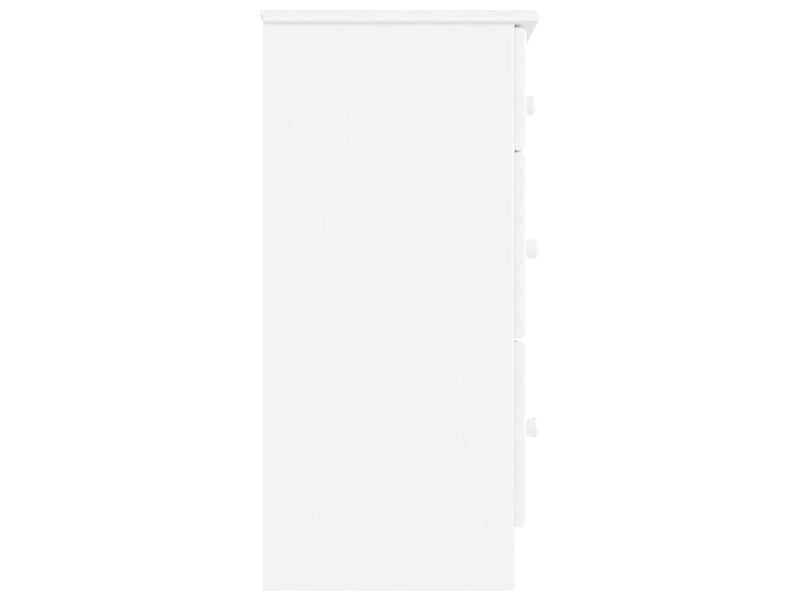  Commode chambre adulte, armoire à tiroirs alta blanc 112x35x73 cm bois massif de pin  - Conforama E