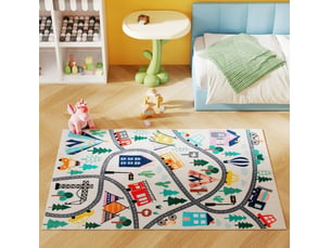 Tapis 160x120 cm motif autoroute multicolore