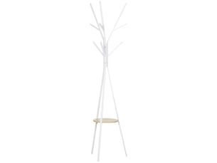 Porte-manteau, porte-manteau sur pied, porte-manteau de couloir, métal blanc, 45x45x180cm pour commander dans le couloir