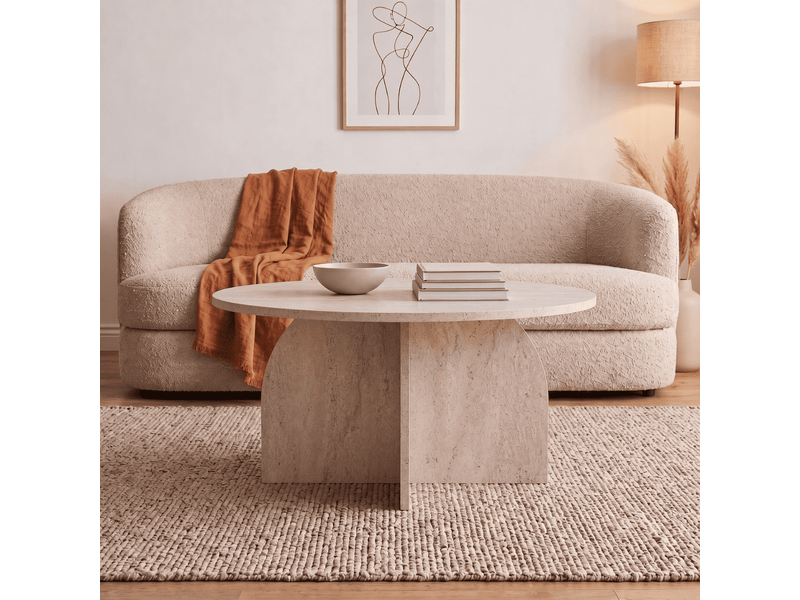  Table basse avec plateau rond d80 cm - clover  - Conforama B