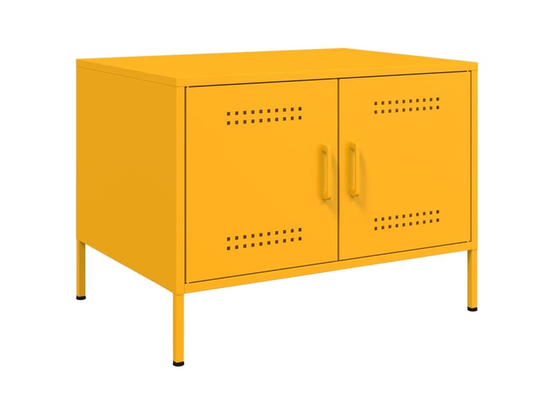  Table basse - table de salon - table à thé jaune moutarde 68x50x50,5 cm acier  - Conforama B