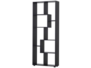 Bibliothèque étroite moderne à 8 étagères, idéale pour le salon, la chambre ou le bureau, 70 x 24 x 178 cm, noire.