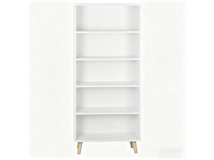 Bibliotheque coloris  blanc 5 étagère(s) WISHDOR  - 24 cm x 144 cm