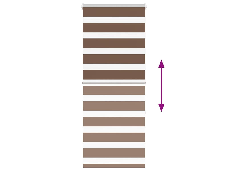 Store zèbre, store de fenêtre marron 60x150 cm largeur du tissu 55,9 cm polyester cf48716 - Conforama E