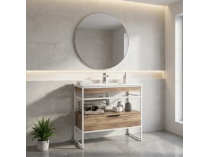 Meuble de salle de bain avec lavabo en marbre minéral ellos-a