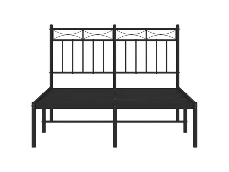  Lit double- lit adulte -  cadre de lit métal sans matelas avec tête de lit noir 120x200cm  - Conforama D