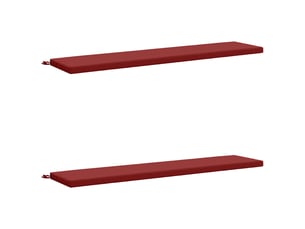Lot de 2 coussins de banc, coussins d'assise soest 100 % polyester bordeaux cf57173