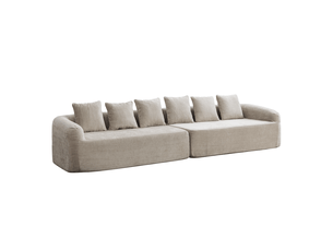 Canapé droit compressé fixe   6 places Tissu gris