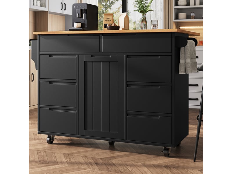  Desserte 1 porte 8 tiroirs coloris noir desserte noir - Conforama D
