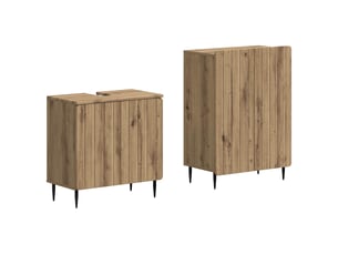 Ensemble de 2 meubles de salle de bain zwolle chêne artisanal cf63229