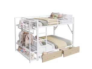 Lit superposé 140x200 cm <strong>OKWISH</strong>  <strong></strong> coloris blanc