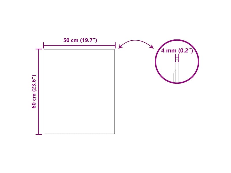 Miroir mural rectangulaire 50 x 60 cm verre trempé cf62867 - Conforama E