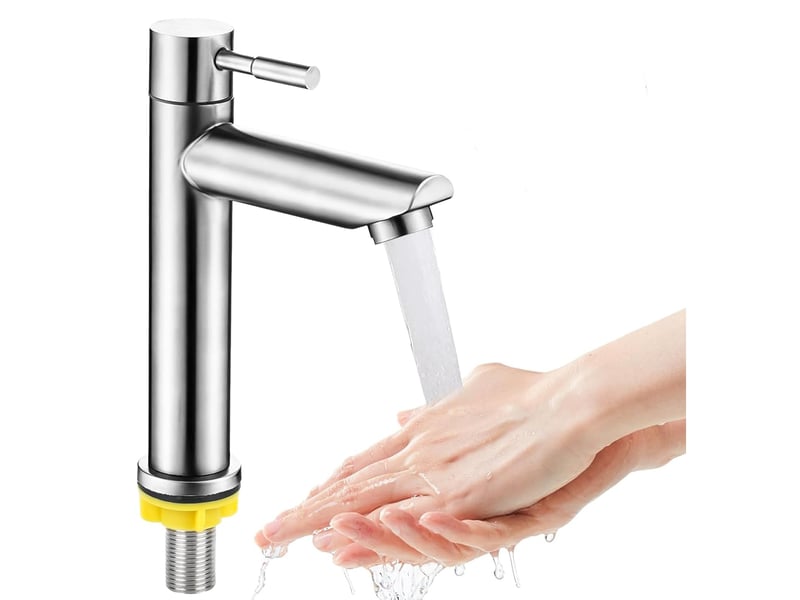  Robinet d'eau froide en acier inoxydable pour invités, wc, salle de bain, cuisine  - Conforama A