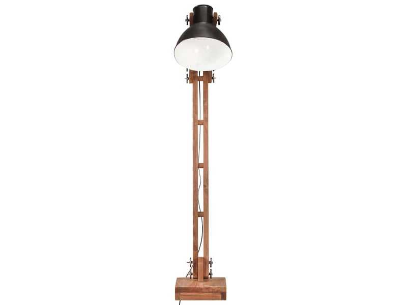  Lampadaire salon, lampe sur pied noir bois de manguier massif e27  - Conforama C