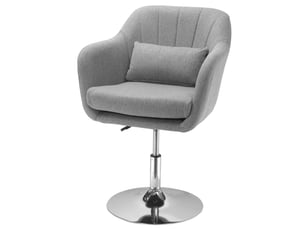 Fauteuil de bureau pivotant 360° réglable en hauteur - lpospi - dossier avec coussin, polyester - gris
