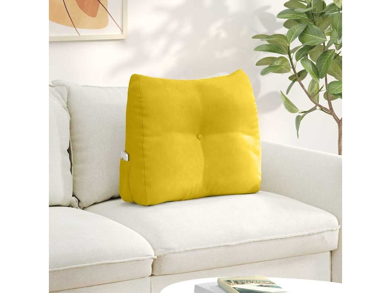 Coussin de dos, coussin de dossier jaune 60 x 24 x 50 cm velours cf54762 - Conforama B