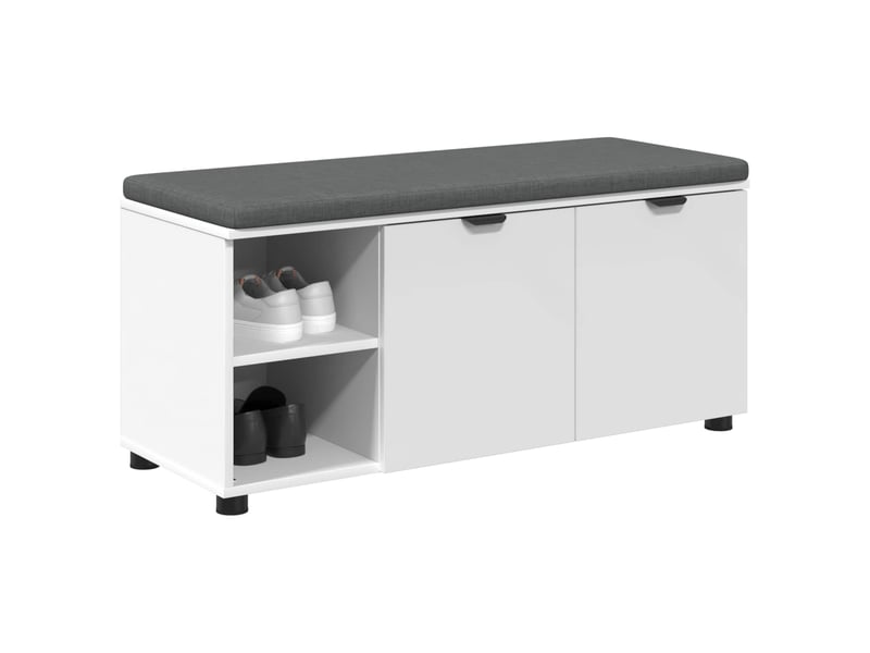  Banc d'entrée blanc 100x38x46 cm bois ingénierie et tissu shl10292  - Conforama C