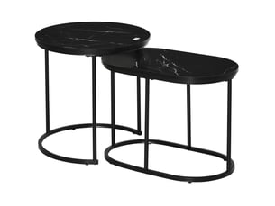 Table basse arrondi(e) coloris noir <strong>HAUSS SPOLE</strong> <strong></strong> - 50 cmx50 cm