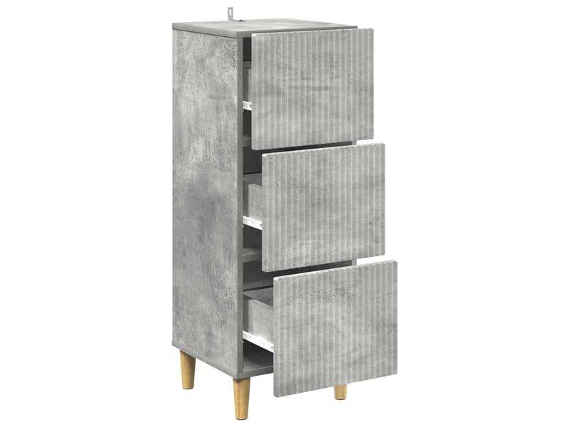  Armoire de rangement bureau, armoire à tiroirs gris béton 33 x 34,5 x 90 cm shl1408  - Conforama E