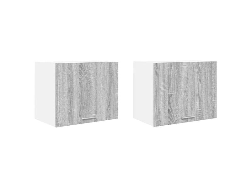  Armoire suspendue 2 pcs gris sonoma et blanc bois d'ingénierie shl9996  - Conforama A