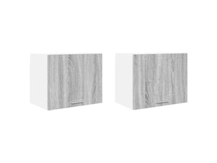Armoire suspendue 2 pcs gris sonoma et blanc bois d'ingénierie shl9996