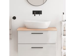 Comptoir de salle de bain, plan de travail 80x50x2 cm bois massif non traité cf65774