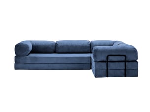 Canapé d'angle réversible convertible CASANOVA  4 places Velours côtelé Bleu foncé