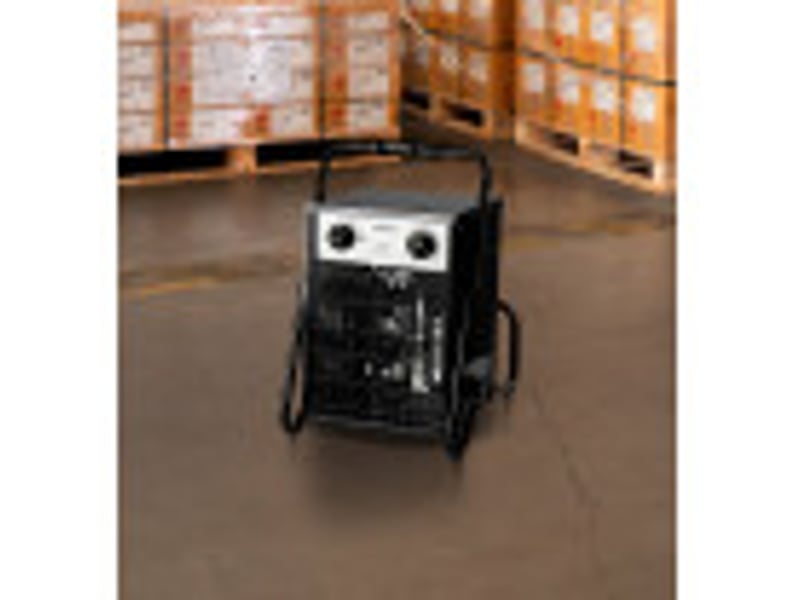  Chauffage soufflant céramique industriel ABRILA Chopo 2000 W rouge, PTC, 3 puissances, thermostat réglable et poignée 233023009 - Conforama D