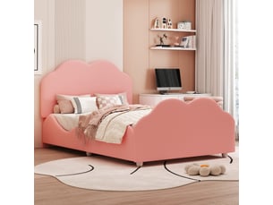 Lit simple 90x200 cm <strong>KORFEE</strong>  <strong></strong> coloris rose