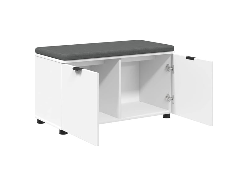  Banc d'entrée blanc 80x38x46 cm bois ingénierie et tissu shl13759  - Conforama E